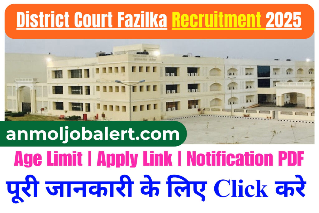 How To Apply District Court Fazilka Recruitment 2025